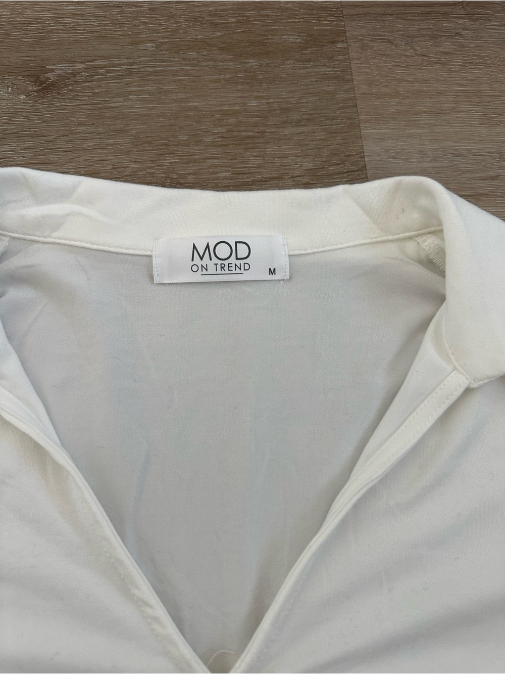 White Ruched Drawstring Long Sleeve Top - Picture 3 of 5